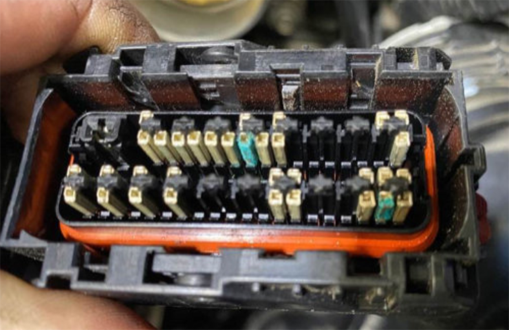 Corrosion des bornes de connecteur d’ECM