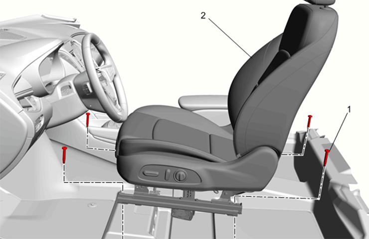 Ensamble de riel de ajuste del asiento delantero disponible como parte de servicio