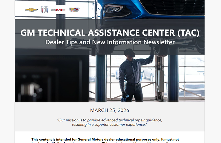 March Service Newsletter from the Experts at GM TAC