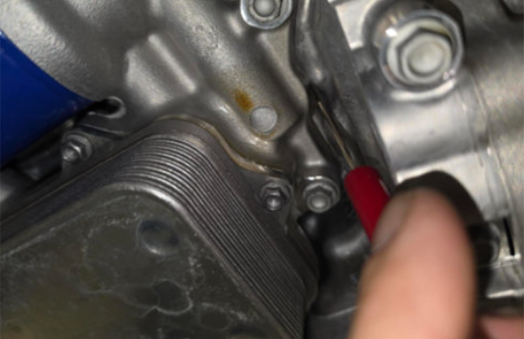 Engine Oil Leak Between Oil Pan and Oil Cooler Adapter